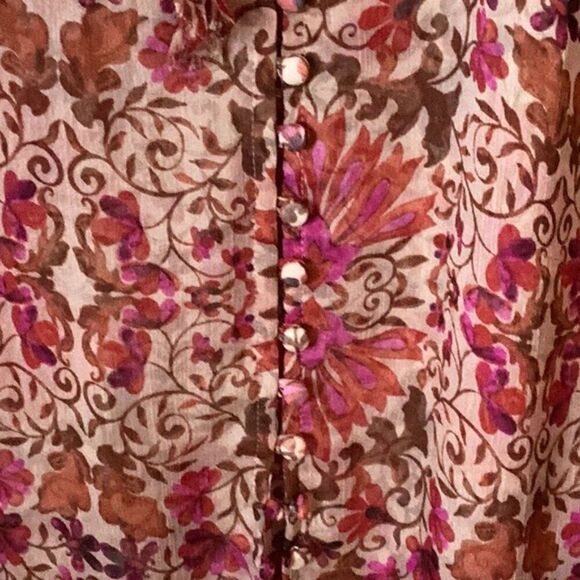 MISA HARTLY Women's red floral long sleeve size L - Picture 5 of 9